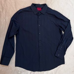 Men’s Black Striped Alfani Dress Shirt - Size XL